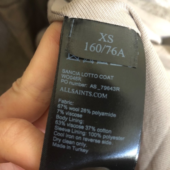 allsaints sancia lotto wool coat nwt - Picture 5 of 7